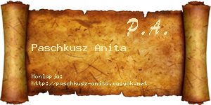 Paschkusz Anita névjegykártya