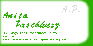 anita paschkusz business card